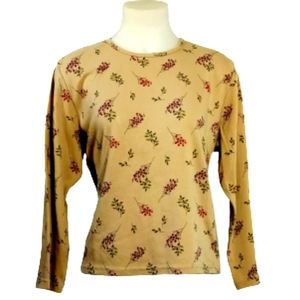 Mountain Lake Tan Floral Top Sz XL